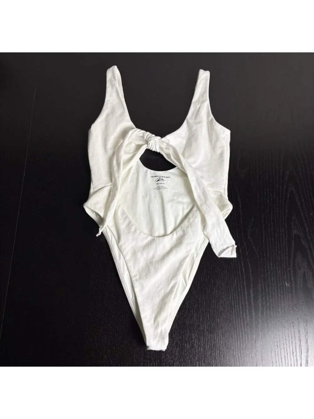 FRANKIES BIKINIS x Pamela Anderson Size M Carbon Skimpy One Piece Swimsuit White